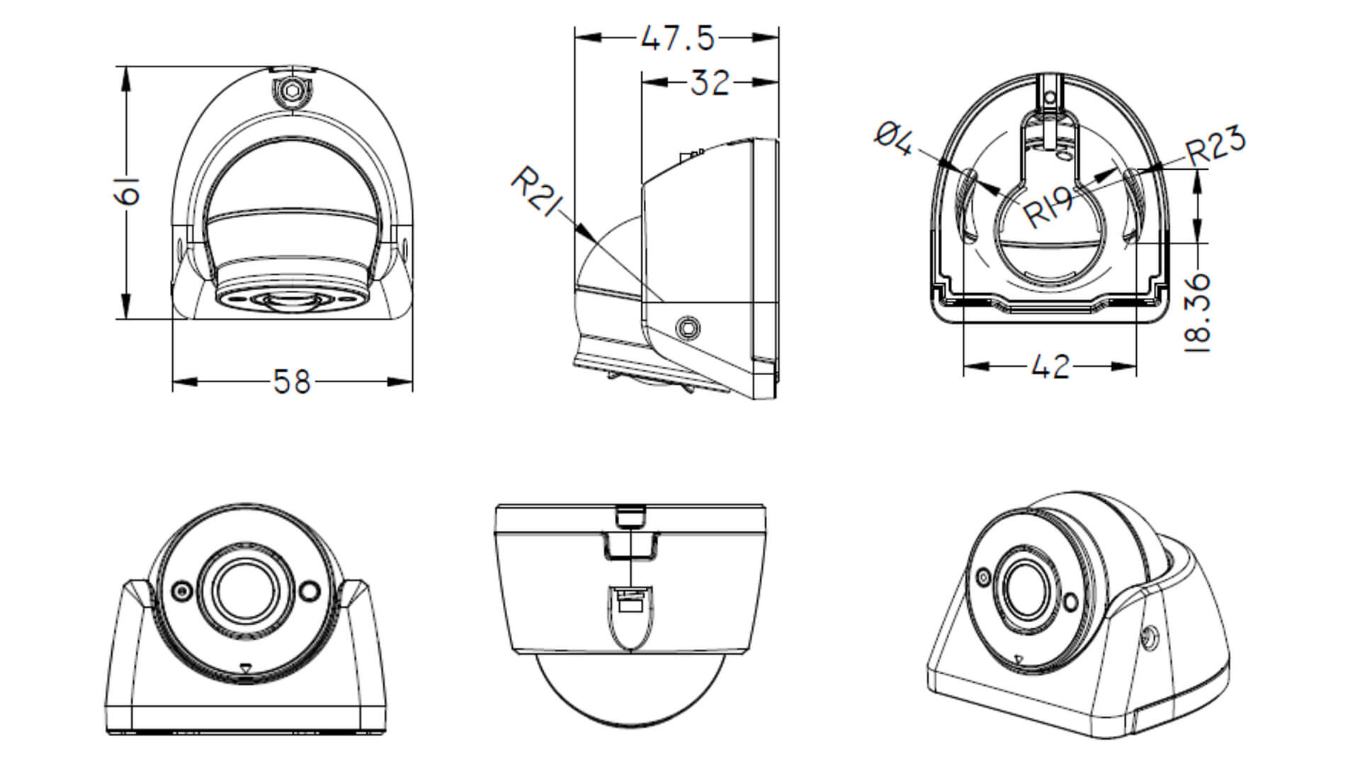 exterior truck cameras with audio recording. Camera schematics.