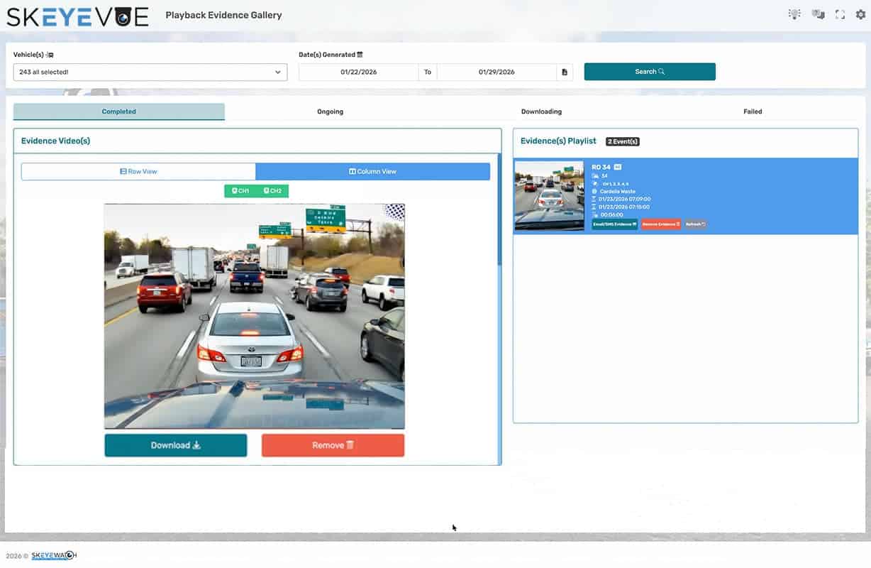 dash cam cloud saved video evidence